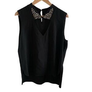 BCBGMAXAZRIA Black Embellished Top